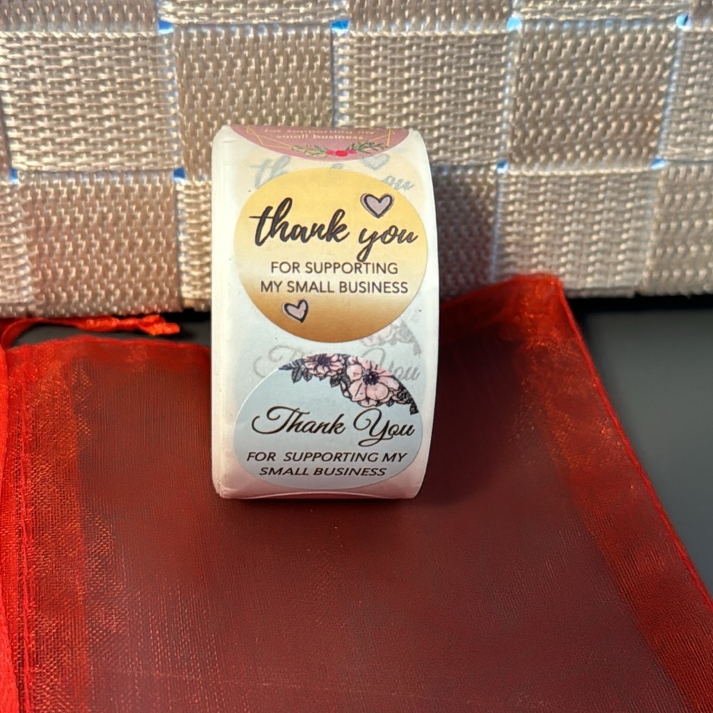 500pcs/roll Thank You Floral/hearts Stickers, 1”
